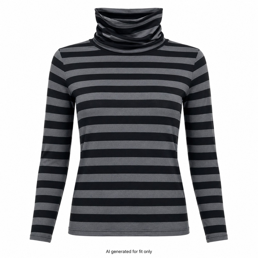 Banana Republic Striped‎ Turtleneck Sweater Women's S Gray Black Pullover